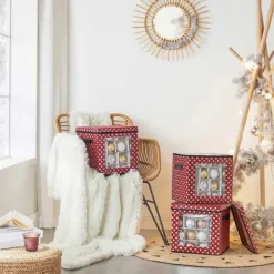 Förvaringsboxar – Fällbara med avdelare – Röd