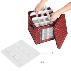 Förvaringsboxar – Fällbara med avdelare – Röd