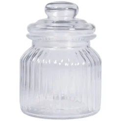 Förvaringsburkar-Förvaringsburk, ribbad, 11cm ø, 15cm, med lock, 625ml