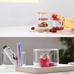 Förvaringsburkar-Förvaringsburkar i glas i flera nivåer, snacks och torkad frukt, salladsskål i glas med lock