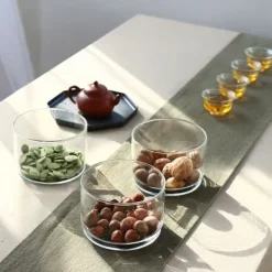 Förvaringsburkar-Förvaringsburkar i glas i flera nivåer, snacks och torkad frukt, salladsskål i glas med lock