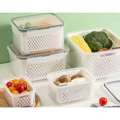 Förvaringsburkar 4-set - Täta köksburkar med korg