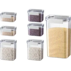 Förvaringsburkar-Förvaringsburkar 7-set - Täta köksburkar för pasta och torrvaror