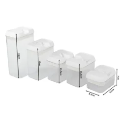 Förvaringsburkar 5-set - Täta burkar för pasta och torrvaror