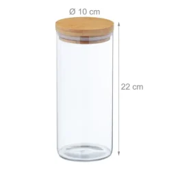 Förvaringsburkar Set, 22x10 cm, Transparent