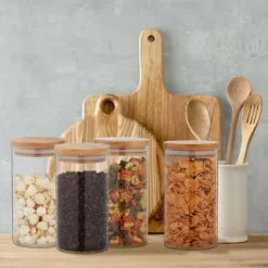 Förvaringsburkar-Förvaringsburkset, 18x10 cm, Transparent