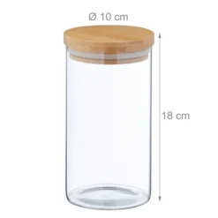 Förvaringsburkar-Förvaringsburkset, 18x10 cm, Transparent