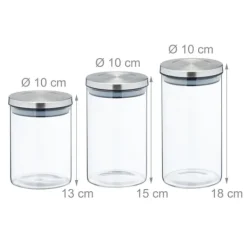 Förvaringsburkar-Förvaringsburkset, 13x10 cm, Transparent