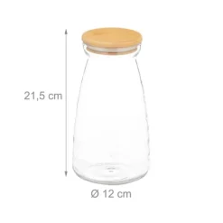 Förvaringsburkar-Förvaringsburkset, 21.5x12 cm, Transparent, Natur