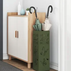 vidaXL Förvaringskrokar & Hyllor-Förvaringskrok & Ställ Olivgrön 15,5 x 15,5 x 49 cm Metall