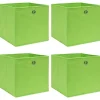 vidaXL Förvaringslådor 4 st grön 32x32x32 cm tyg