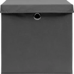 vidaXL Förvaringslådor För Hemmet-Förvaringslådor med lock 4 st 28x28x28 cm grå