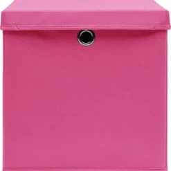 vidaXL Förvaringslådor För Hemmet-Förvaringslådor med lock 4 st 28x28x28 cm rosa