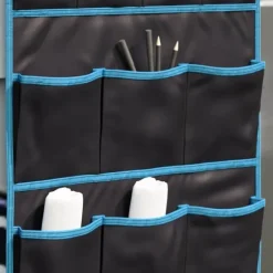 vidaXL Förvaringspåse med lagring Svart och blå 125 x 48 cm oxford