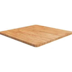 Fyrkantig bordsskiva i massivt ekträ - Hållbar & lättskött | Färg: Ljusbrun | Storlek: 70x70x2,5 cm