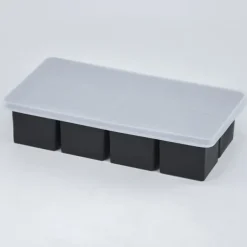 Isformar-Fyrkantig isbitslåda i silikon med lock - Enkel urtagning av isbitar för whisky 8-grid