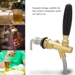 Ölkranar-G5/8 Kromplätering Rostfritt Stål Justerbar Öltappkran för Hembar (Guld)