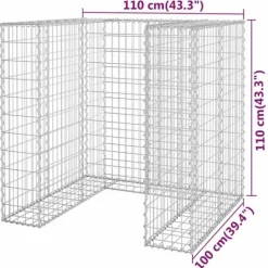 Tillbehör Till Avfallshantering-Gabionmur för soptunna - Galvaniserat stål | Storlek: 110x100x110 cm