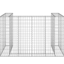vidaXL Gabionmur för soptunnor galvaniserat stål 180x100x110 cm