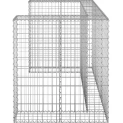 vidaXL Gabionmur för soptunnor galvaniserat stål 180x100x110 cm
