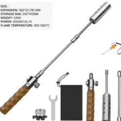 Gasbrännare, rostfritt stål, idealisk för utomhusmatlagning,SLIVER med tändning