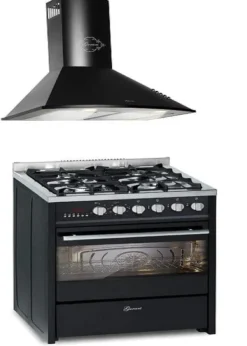 Gaskök - GURARI - GCH E 610 BL - Elektrisk ugn 60 L - Kolfilterfläkt 1000m³/h - Svart