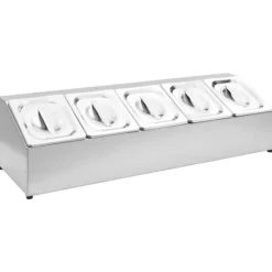 vidaXL Tillbehör För Matservering-Gastronormbehållare med 5 GN 1/6 kastrull rostfritt stål