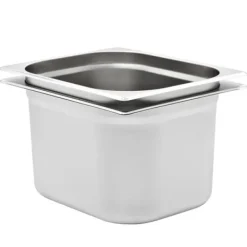 Tillbehör För Matservering-Gastronormkantiner 2 st GN 1/2 - Staplingsbar rostfritt stål | Färg: Silver | Storlek: 200 mm