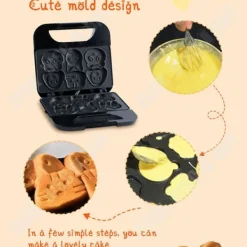 Gaufrier - TD® - Våffeljärn - 1200W - Non-stick beläggning - Svart