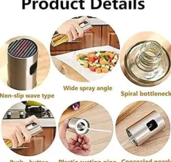 Generisk sprutmaskin, olivolja spruta, sprayflaska för olja Mångsidig glasspray olivolja flaska för matlagning， glas, bakning, rostning