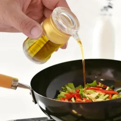 Genomskinlig Akryl Guld Oljeflaska - Liten kökskryddkruka