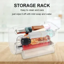 Genomskinliga Vinflaskhållare Stapelbara Plast Vinställ Hållare För Köksbänkskivor Skafferi Kylskåp