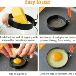 Köksformar-Äggring / omelettform 4-pack rostfritt stål/silikon