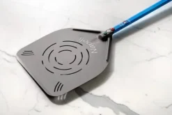 Pizzaspadar-Gi.Metal Napoli Rectangular Perforated Pizza Peel 36x36 cm Handle 60 cm