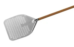 Gi.Metal Woodtech Rectangular Perforated Pizza Peel 36x36 cm Handle 30 cm