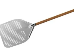 Gi.Metal Woodtech Rectangular Perforated Pizza Peel 36x36 cm Handle 30 cm