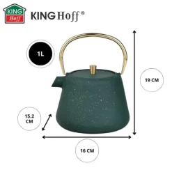 Kaffe- & Tekannor-Gjutjärnstekanna, kaffebryggare, 1,0L, KINGHOFF KH-1933