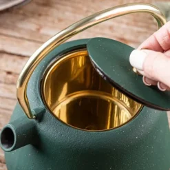 Kaffe- & Tekannor-Gjutjärnstekanna, kaffebryggare, 1,0L, KINGHOFF KH-1933