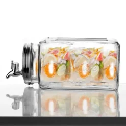 Dryckesautomater-Glasburk för drycker med kran, horisontell dispenser för kylskåp, 3,5L, ORION 143792