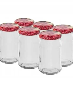 Glasburk för marmelad med skruvkork 300 ml 6 st