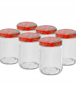 Behållare För Matförvaring-Glasburk för marmelad med skruvkork 500ml 6 st