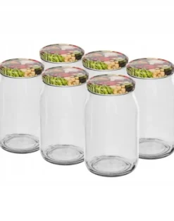 Glasburk för marmelad med skruvkork 900ml 6 st