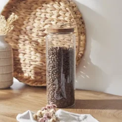 Förvaringsburkar-Glasburk med akacialock 27,5 cm