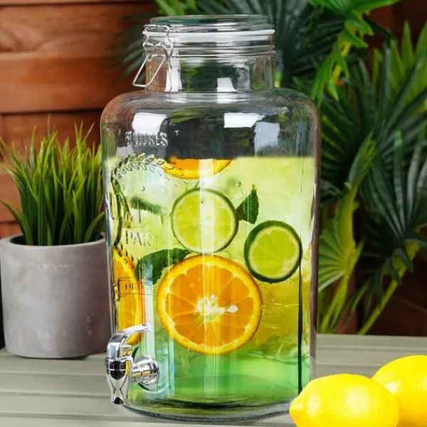 Dryckesautomater-Glasburk med kran 8 l + 12 glas 200 ml