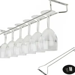 Glashållare - TEMPSA - 55cm - Rostfritt stål - Vinställ - Modern design