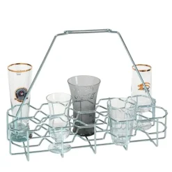 Vinflaskhållare-Glashållare, Glasskiva för 10 glas