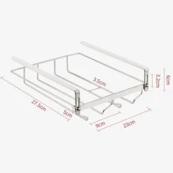 Vinglashängen-Glashängare i rostfritt stål för hyllmontering – 2 rader