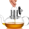 Glaskanna för spishäll för teälskare - 1000 ml med teinfuser för att se te och blommor blomma