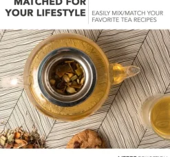 Glaskanna för spishäll för teälskare - 1000 ml med teinfuser för att se te och blommor blomma