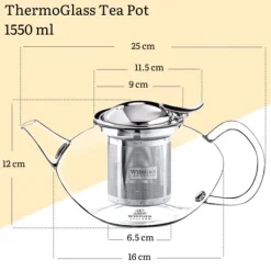 Glaskanna med teinfuser 1,55L WILMAX